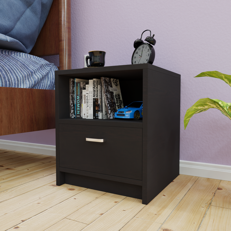 PUVIK | Bedside table, Single Drawer Nightstands VIKI FURNITURE Wenge  