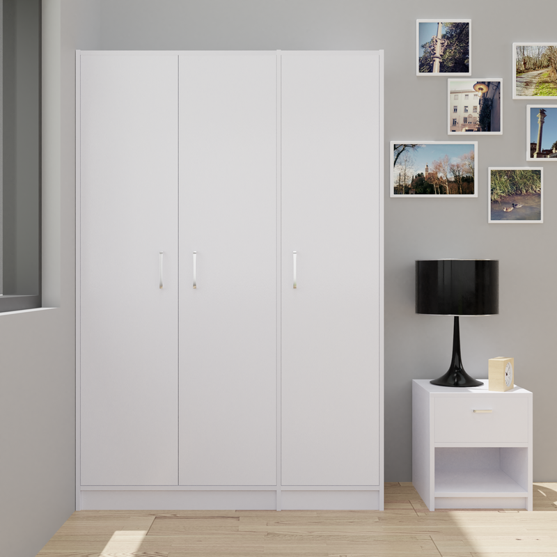 AVIRA | Wardrobe , Hinged , White | 3 Inset Door Wardrobes VIKI FURNITURE White