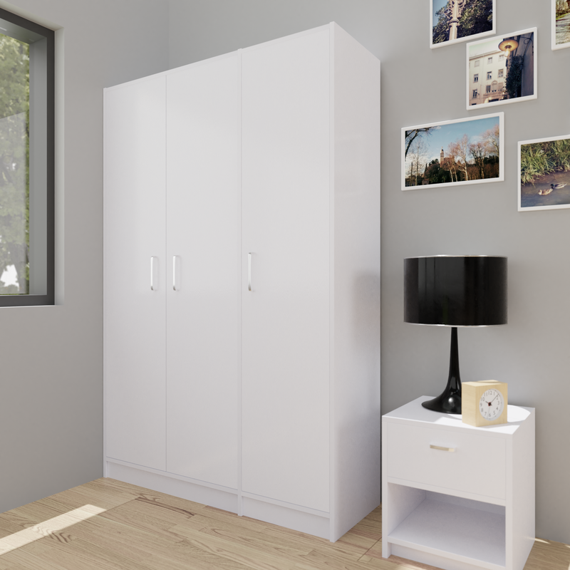 AVIRA | Wardrobe , Hinged , White | 3 Inset Door Wardrobes VIKI FURNITURE   