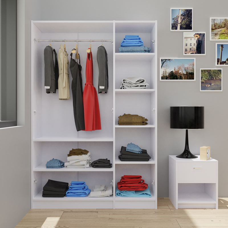 AVIRA | Wardrobe , Hinged , White | 3 Inset Door Wardrobes VIKI FURNITURE