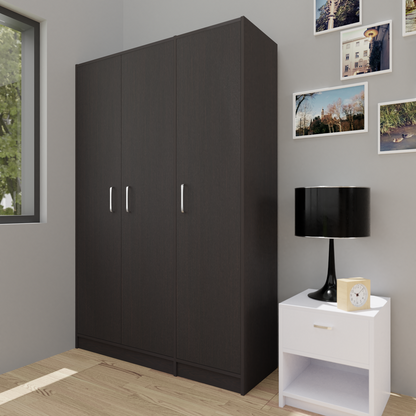 AVIRA | Wardrobe , Hinged , Frosty white | 3 Inset Door Wardrobes VIKI FURNITURE Dark Wenge  