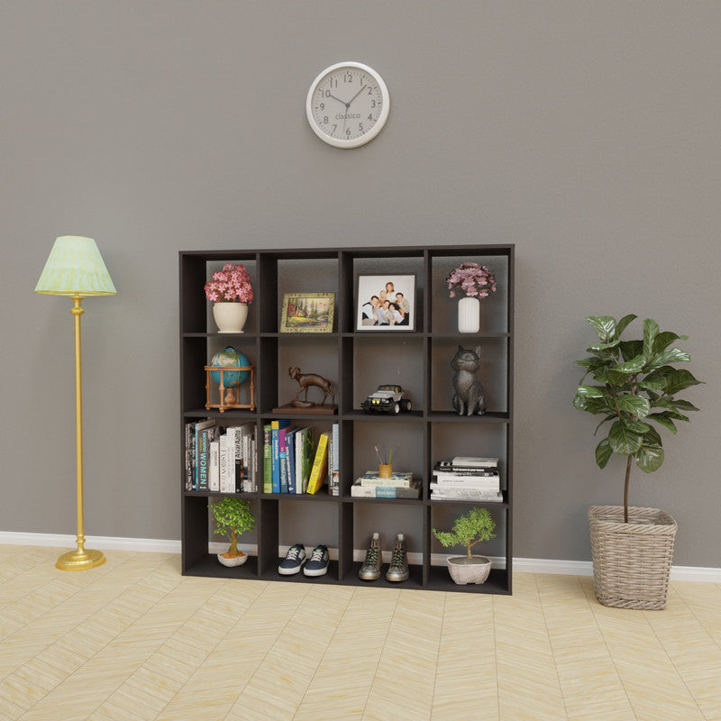 PORUNAI | Shelving Unit, 4x4 Shelving VIKI FURNITURE Dark Wenge  