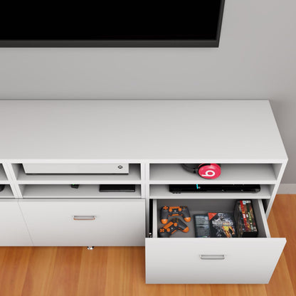 VIKI TV Unit with 3 Drawer , 3 shelfs . Size :180cmsx64cmsx40cms ( Frosty White & Wenge ) TV Unit VIKI FURNITURE   