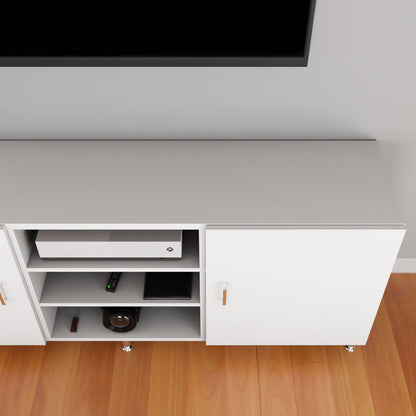 VIKI TV Unit with 2 Door , 2 shelfs . Size :180cmsx64cmsx40cms ( Frosty White & Wenge )