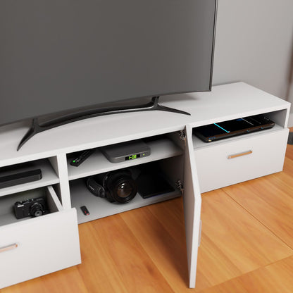 VIKI TV Unit with drawer & Door    Size :180cmsx40cmsx38cms ( Frosty White & Wenge )