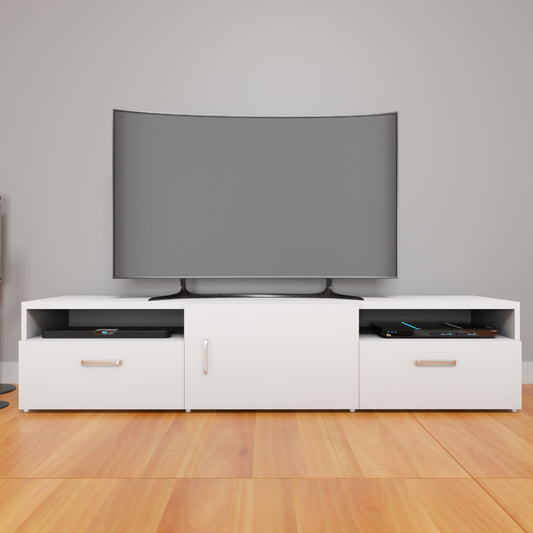 VIKI TV Unit with drawer & Door    Size :180cmsx40cmsx38cms ( Frosty White & Wenge )