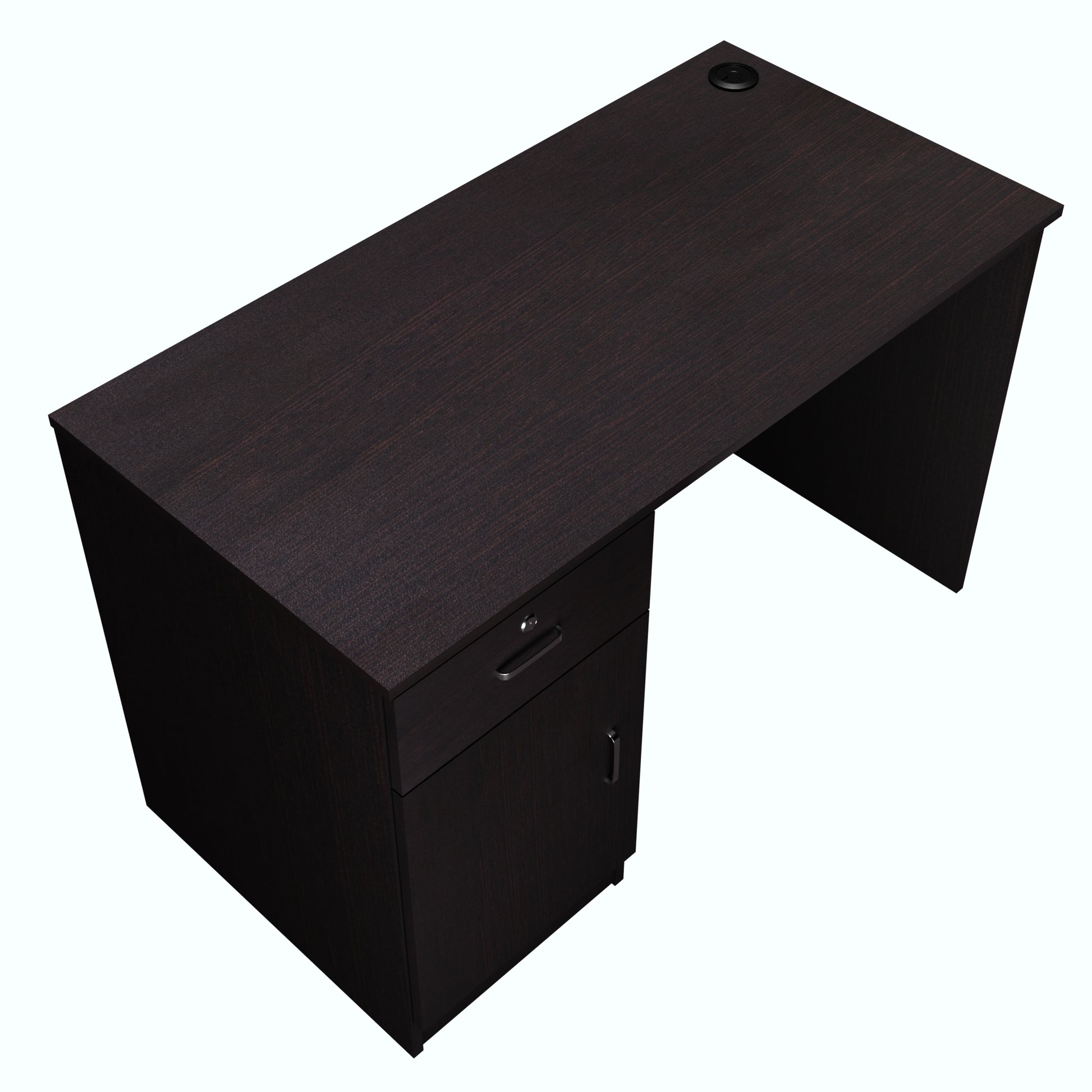 VIKI Engineered Wood Desk/Study Table 1 Drawer with 1 Door (Suede Finish, Frosty White and Wenge) Desks & Tables VIKI FURNITURE   