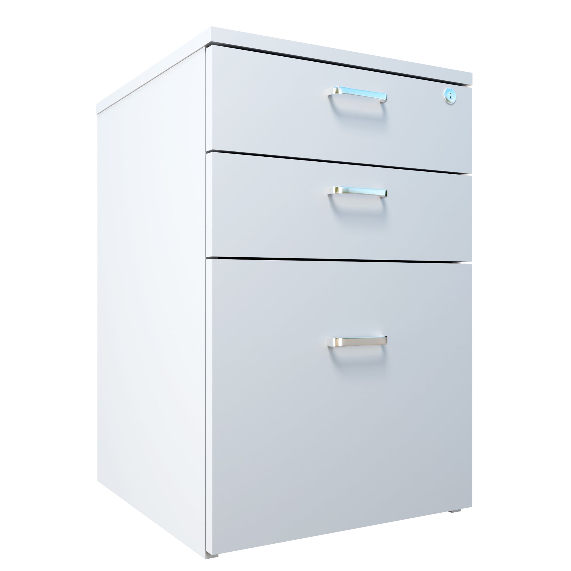 Pedestal 3 Drawer unit with smart lock  (Suede Finish , Frosty white and Wenge ) piedestal Drawer Units VIKI FURNITURE   