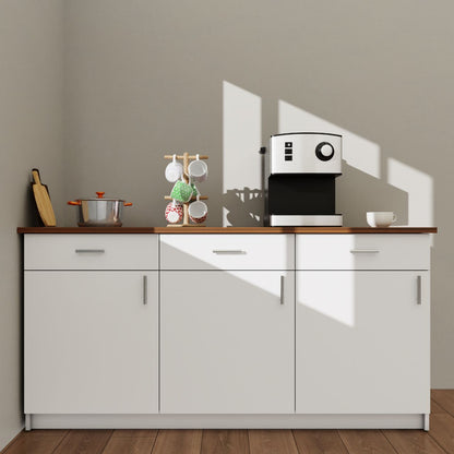 VIKI Kitchen Base Cabinets with 3 drawer , 3 doors - size : 180x88x60 CM ( Frosty White )