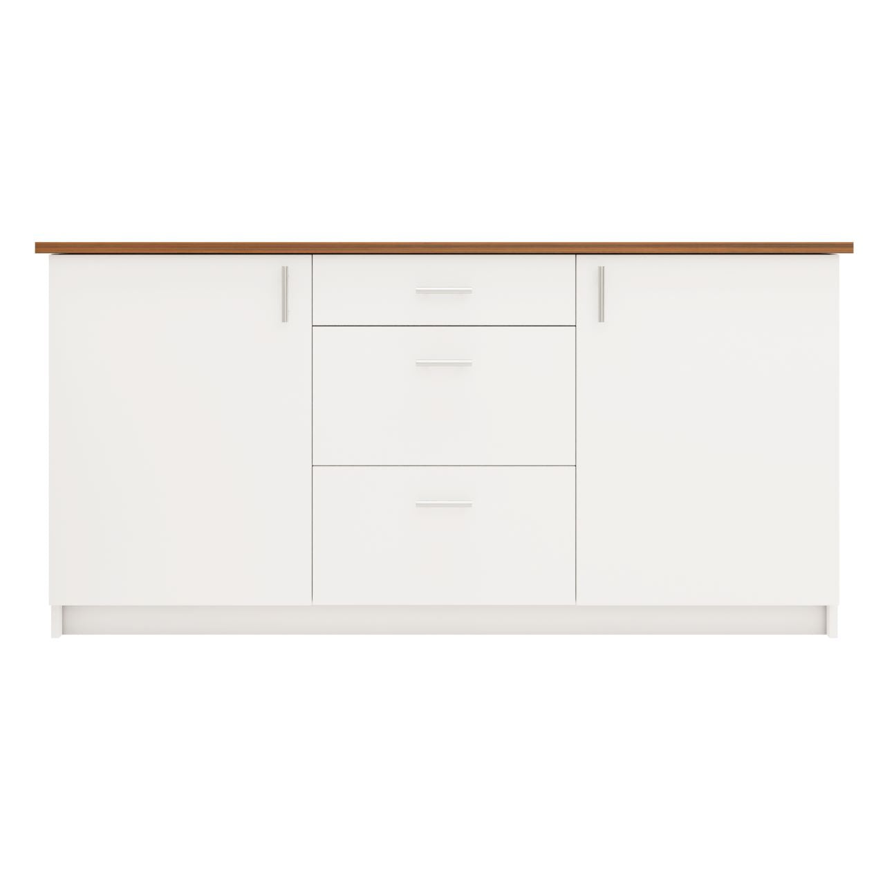 VIKI Kitchen Base Cabinets with 3 drawer cabin , 2 doors - size : 180x88x60 CM ( Frosty White )
