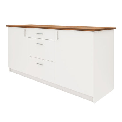 VIKI Kitchen Base Cabinets with 3 drawer cabin , 2 doors - size : 180x88x60 CM ( Frosty White ) kitchen cabinet VIKI FURNITURE   