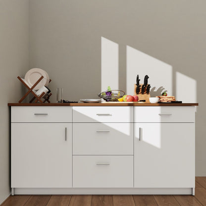 VIKI Kitchen Base Cabinets with 3 Drawer cabin , 2 drawer 2 doors - size : 180x88x60 CM ( Frosty White )